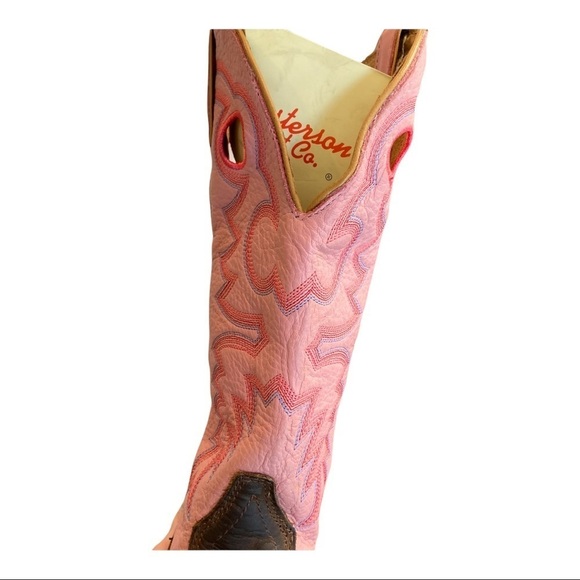 NWT Masterson sz 6 pink brown leather embroidered cowgirl boots - Picture 8 of 16